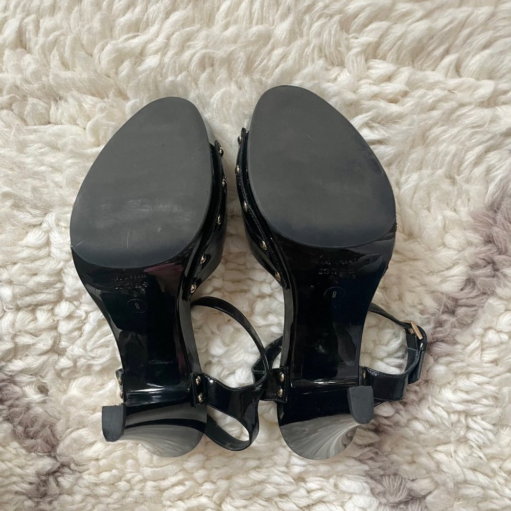Gucci Sand Pelle Peep Toe S CUOIO Patent Leather Vernice Heels 38 - Picture 6 of 12